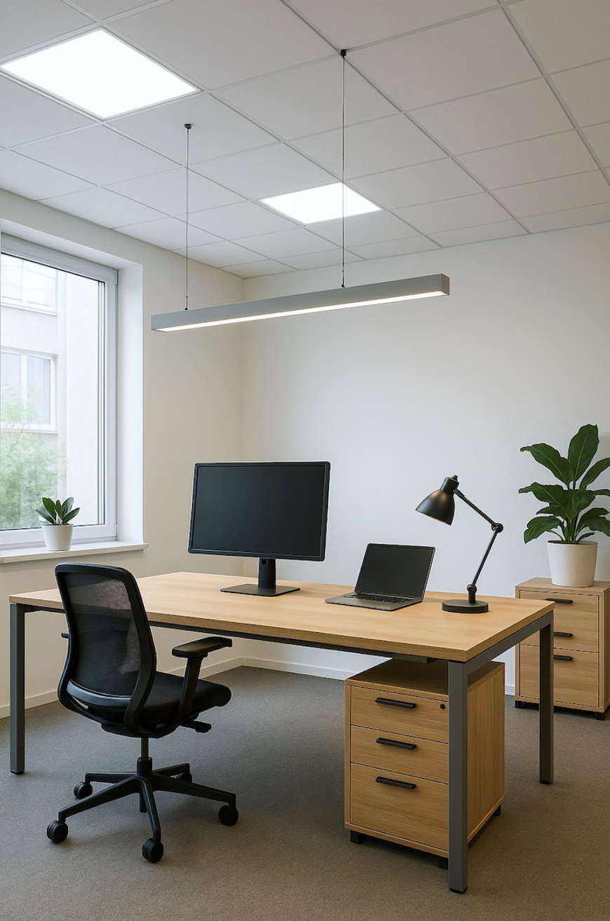Oficina bien iluminada